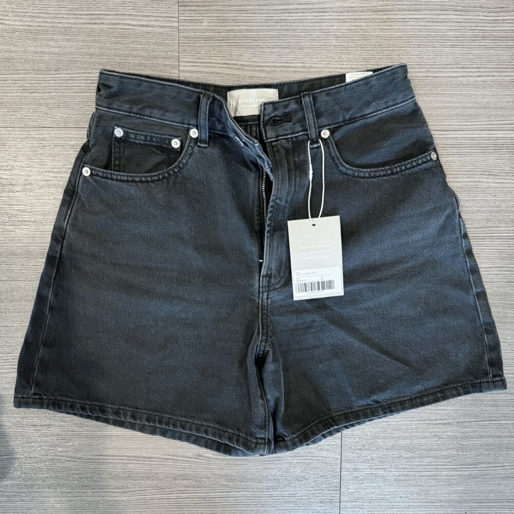 Everlane A-Line Denim Short Black